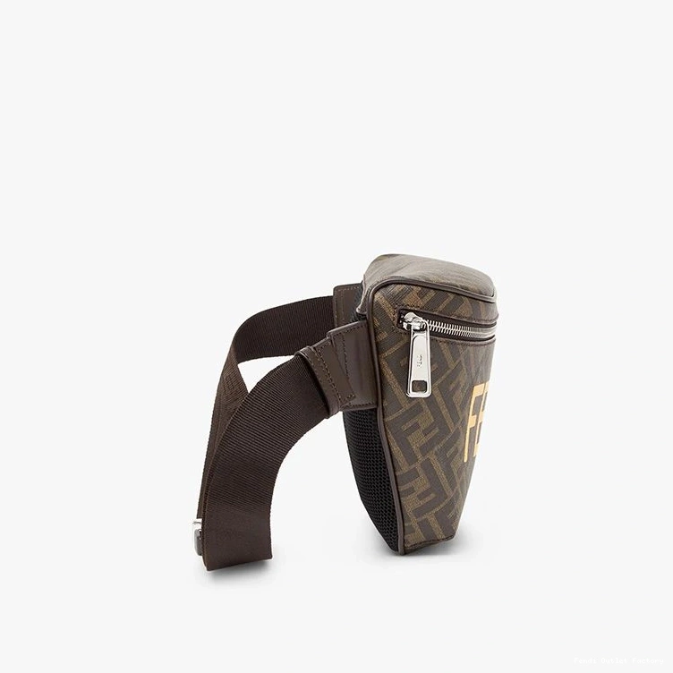 Affordable HOT ROMA Logo In Fabric Bag FF Fendi Motif Brown Belt 0816